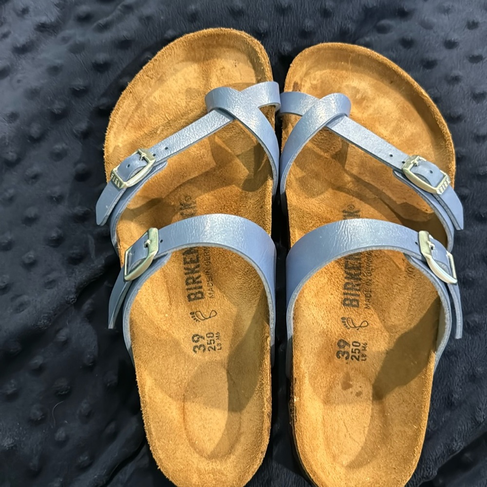 Birkenstock Mayuri Sandal Blue Sz 39 Worn Once